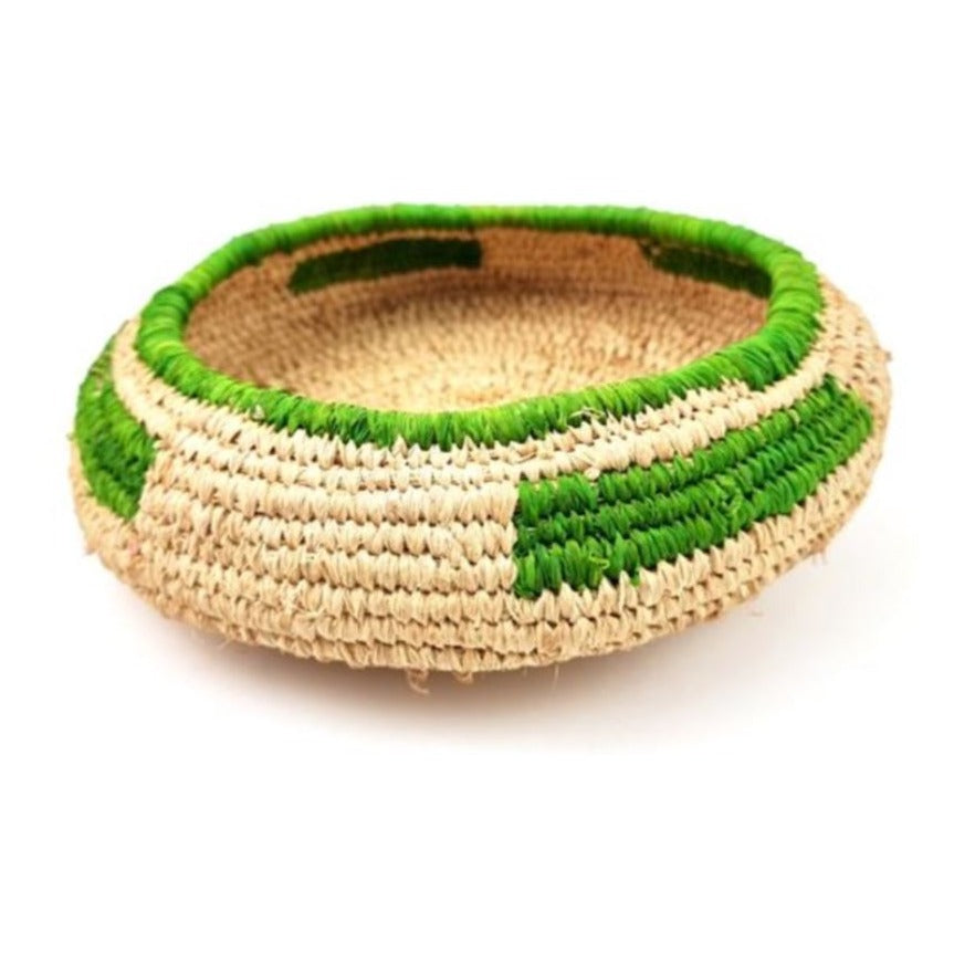 Tjanpi Desert Weaver Basket: Natural and Green by Marlene Connelly Smith