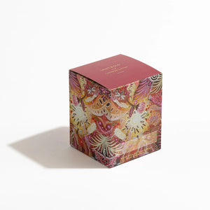 floral aboriginal design on a box containing the bush medicine candle