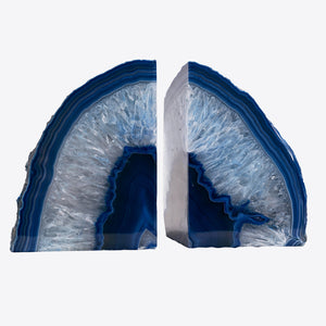 Image of pair of blue agate book ends