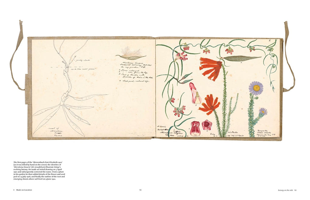 Image of two pages of book titled Botanical Sketch books by Helen and William Bynum