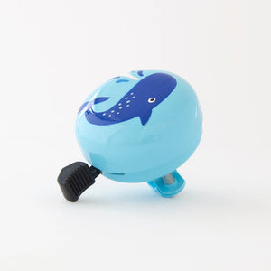 Side view image of Salty Whale Bike Bell in blue