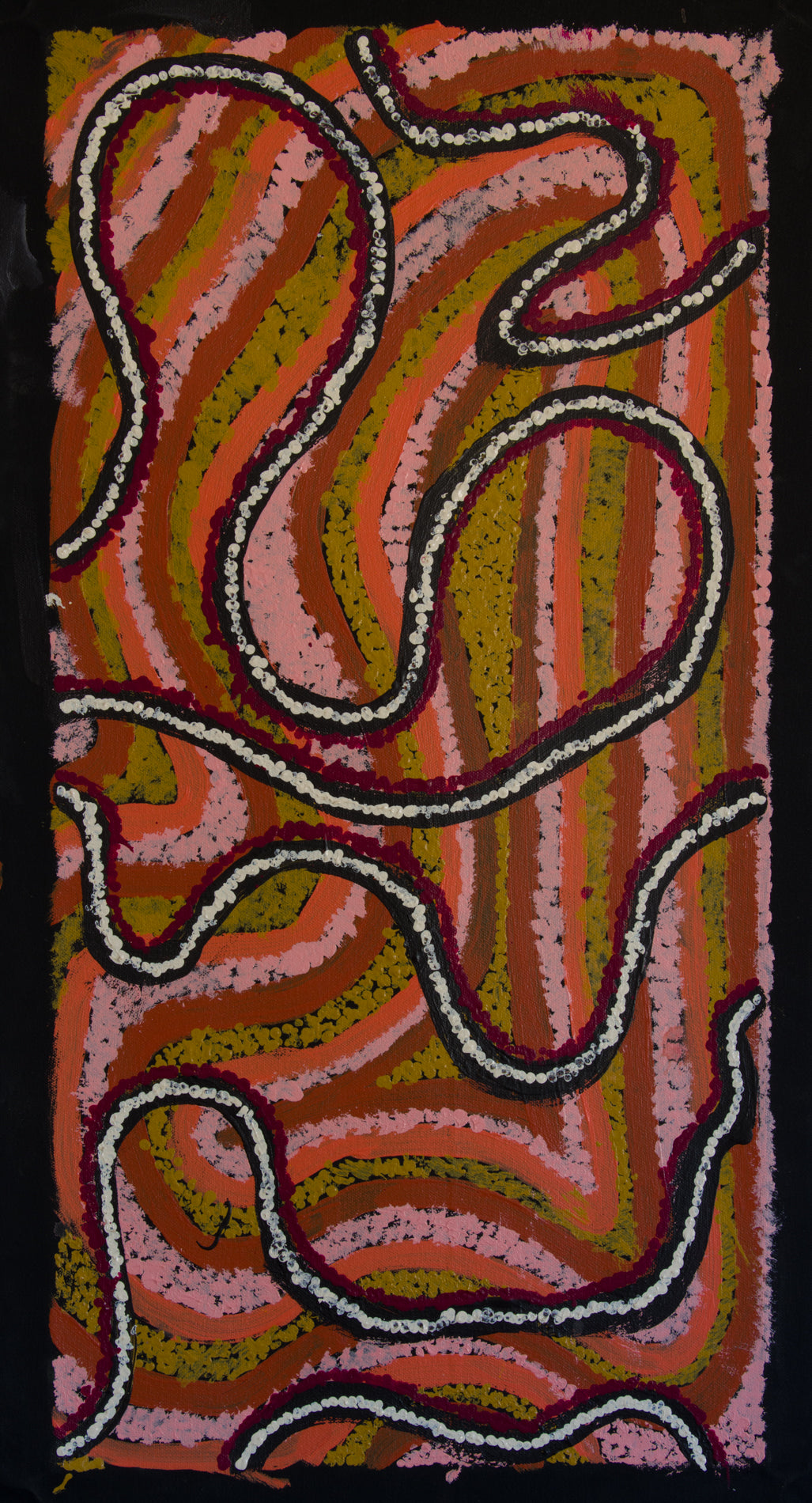 Acrylic on Canvas by Yangi Yangi Fox of Minyma Kutjara Arts Centre