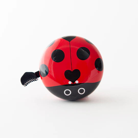 Top view image of Ladybug Bike Bell in red and black