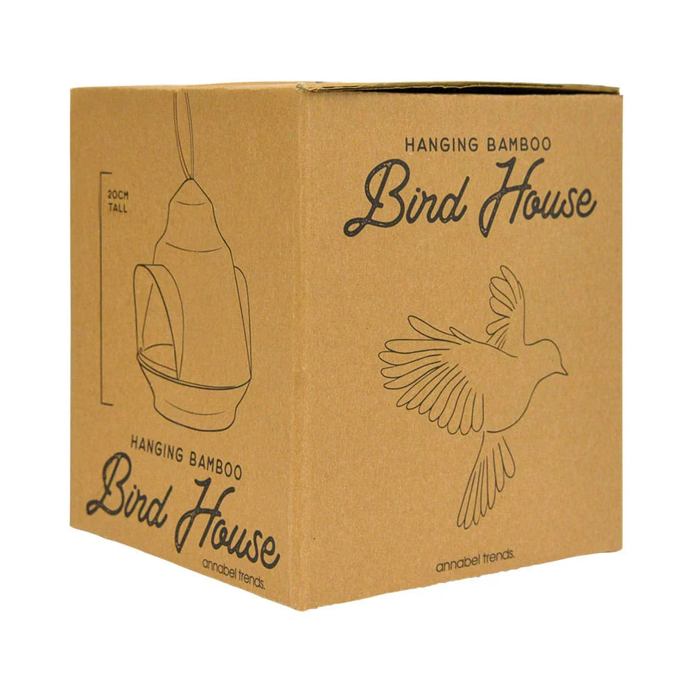 Side view image of Green Bamboo Bird House packaging