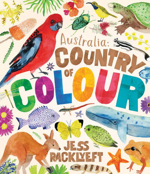 Image of front cover of book titled Australia: Country of Colour by Jess Racklyeft