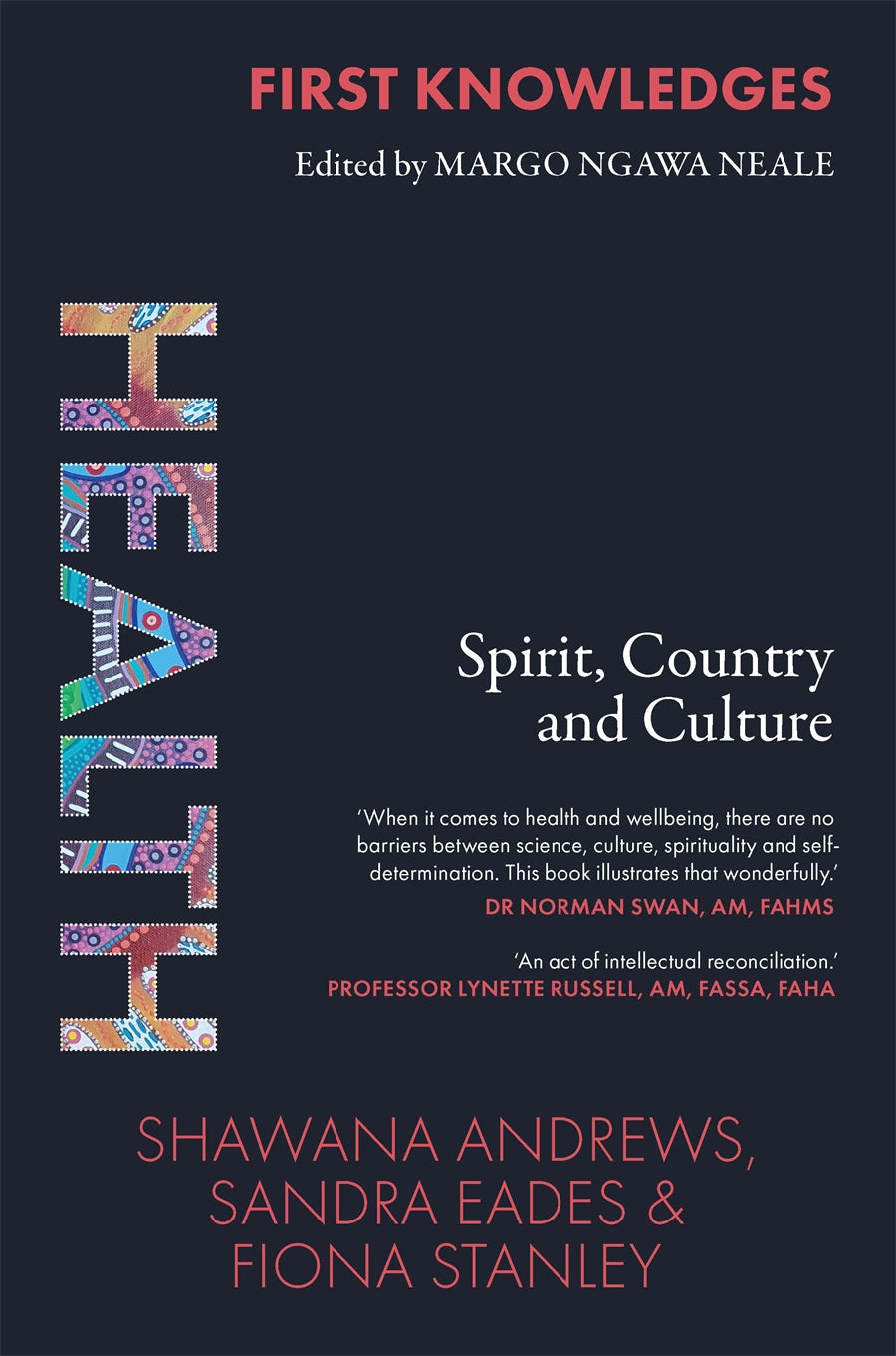 Book cover of 'First Knowledges' with colorful text design on a dark background