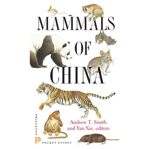 Image of front cover of book titled Mammals of China Cover, showing color illustrations of Chinese mammals on white background with black and red text.