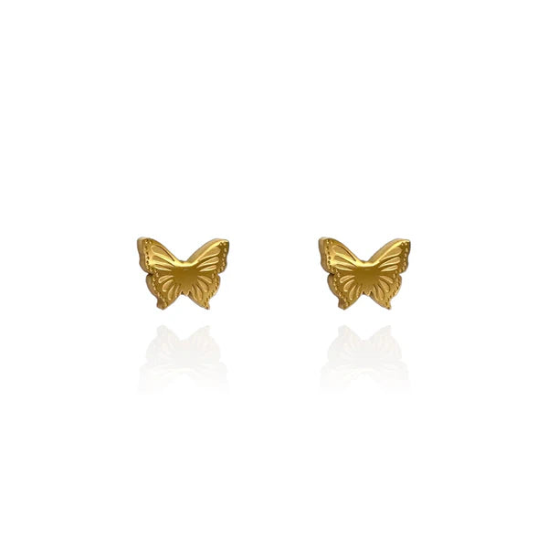 Front view image of  Butterfly Earring Studs in Gold