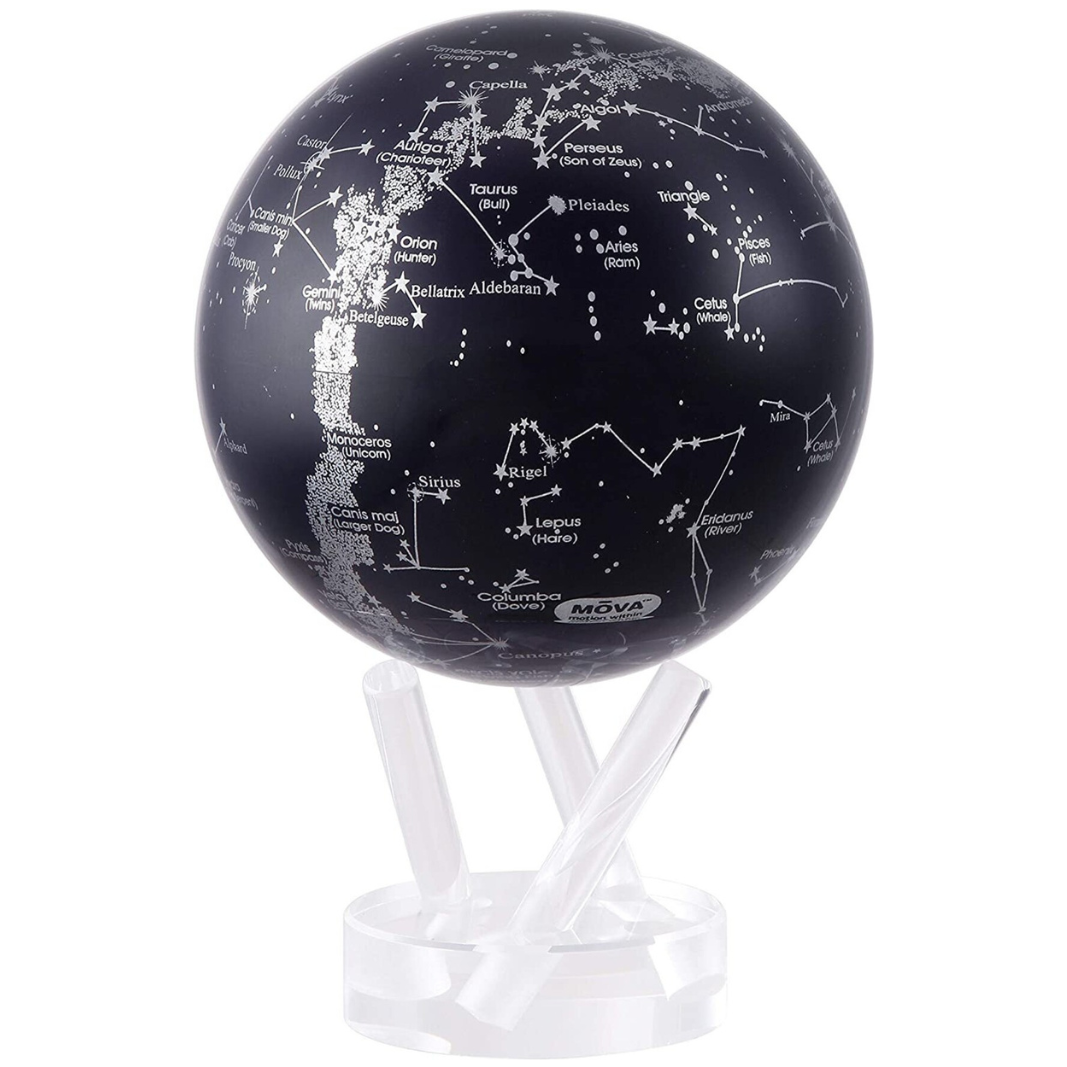 Constellations Rotating Globe: Black and Silver 8.5inch - MOVA