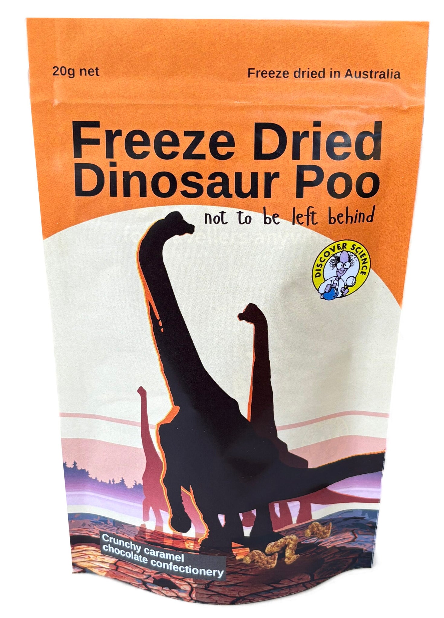 Front view image of Freeze Dried Dinosaur Poo packaging.