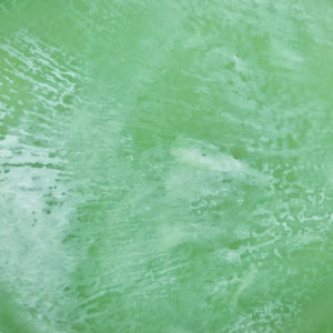 Close up image of peppermint green resin showing pattern 