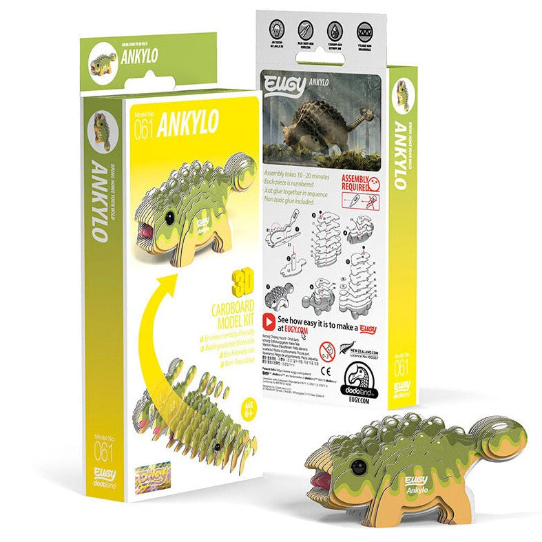 Side view image of EUGY Ankylo and packaging on white background.