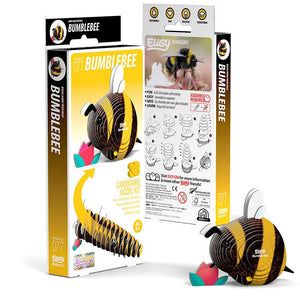 Side view image of EUGY Bumblebee and packaging on white background.