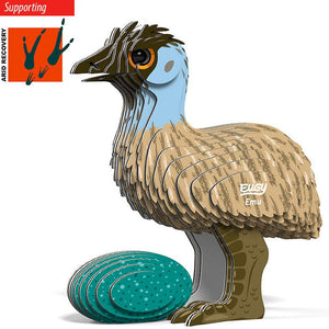 Side view image of EUGY Emu on white background.