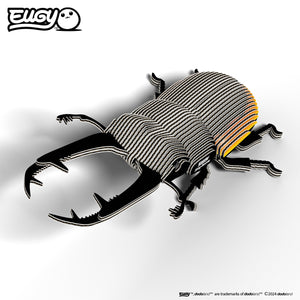 Top view image of of EUGY Stag Beetle on white background.