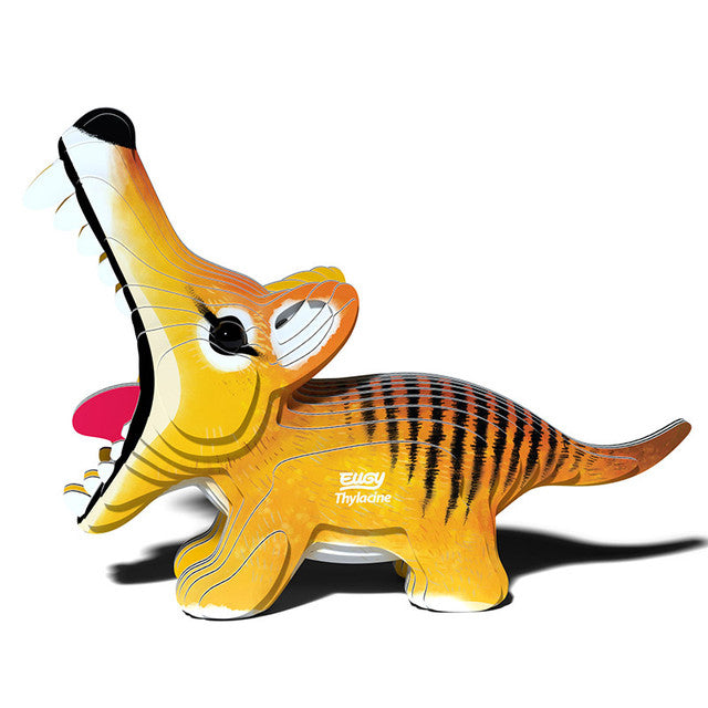 Side view image of EUGY Tasmanian Tiger on white background.