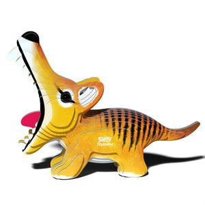 Side view image of EUGY Tasmanian Tiger on white background.
