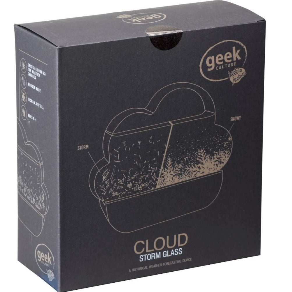Back view image of Fitzroys Cloud Shaped Storm Glass packaging