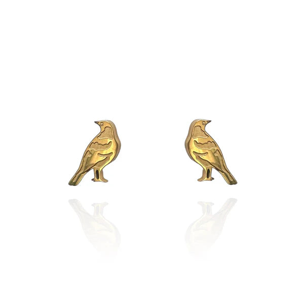 Front view image of Magpie Earring Stud in Gold