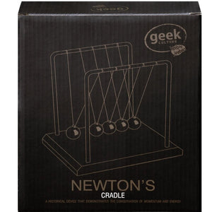 Back view image of Newtons Cradle 18cm Tall packaging