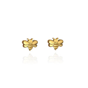 Front view image of Bee Earring Studs in Gold