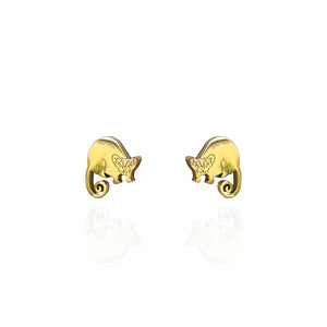 Front view image of Possum Earring Studs in Gold