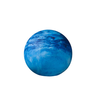 Blue marble-like sphere on a white background