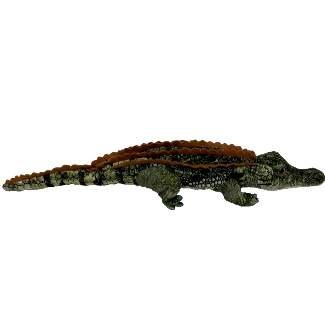 Side view image of plush toy Cranky Croc Small