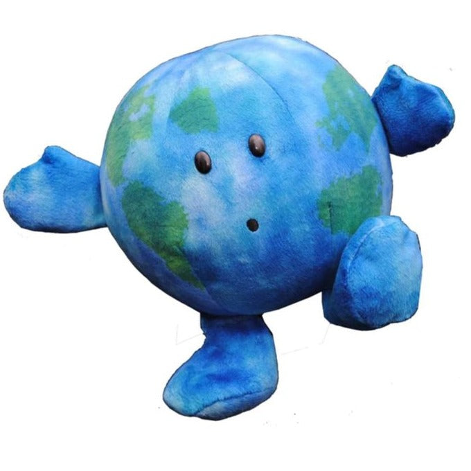 Front view image of Little Earth Celestial Buddies plush toy in blue and green