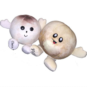 Front view image of Pluto and Charon Celestial Buddies plush toys