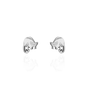 Front view image of Possum Earring Studs in Silver