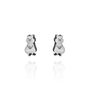 Front view image of Quokka Earring Studs in Silver