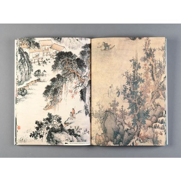 Image of Gift and Creative Papers Book – Chinese Art Edition, showing open book with Chinese landscape artworks.