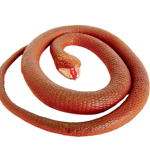 Image of Copperhead Rubber Snake showing coiled orange rubber snake on white background.