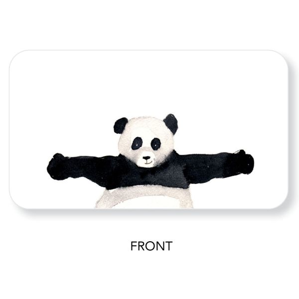 Front view image of Little Notes: Panda Hug, showing white card with panda illustration on white background.