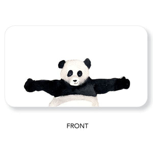 Front view image of Little Notes: Panda Hug, showing white card with panda illustration on white background.