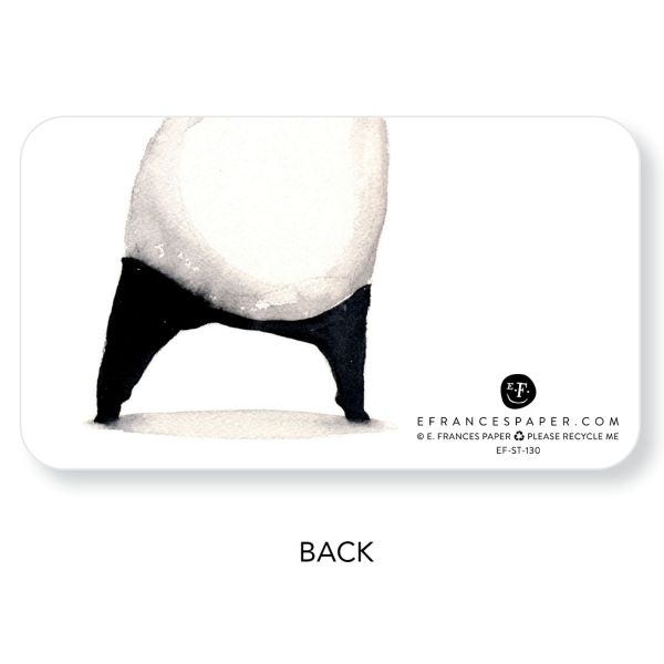Back view image of Little Notes: Panda Hug, showing white card with panda illustration on white background.