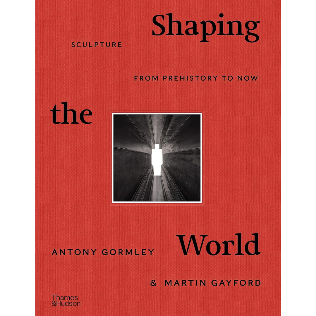 Image of front cover of book titled Shaping Sculpture, showing a red cover with black text.