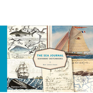 The Sea Journal Cover depicting sketch images of a soiling boat,  MARINE ANIMALS, A WHALE AND JOURNAL ENTRIES