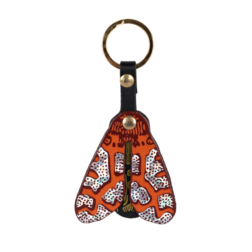Moth Key Fob Orange Holographic