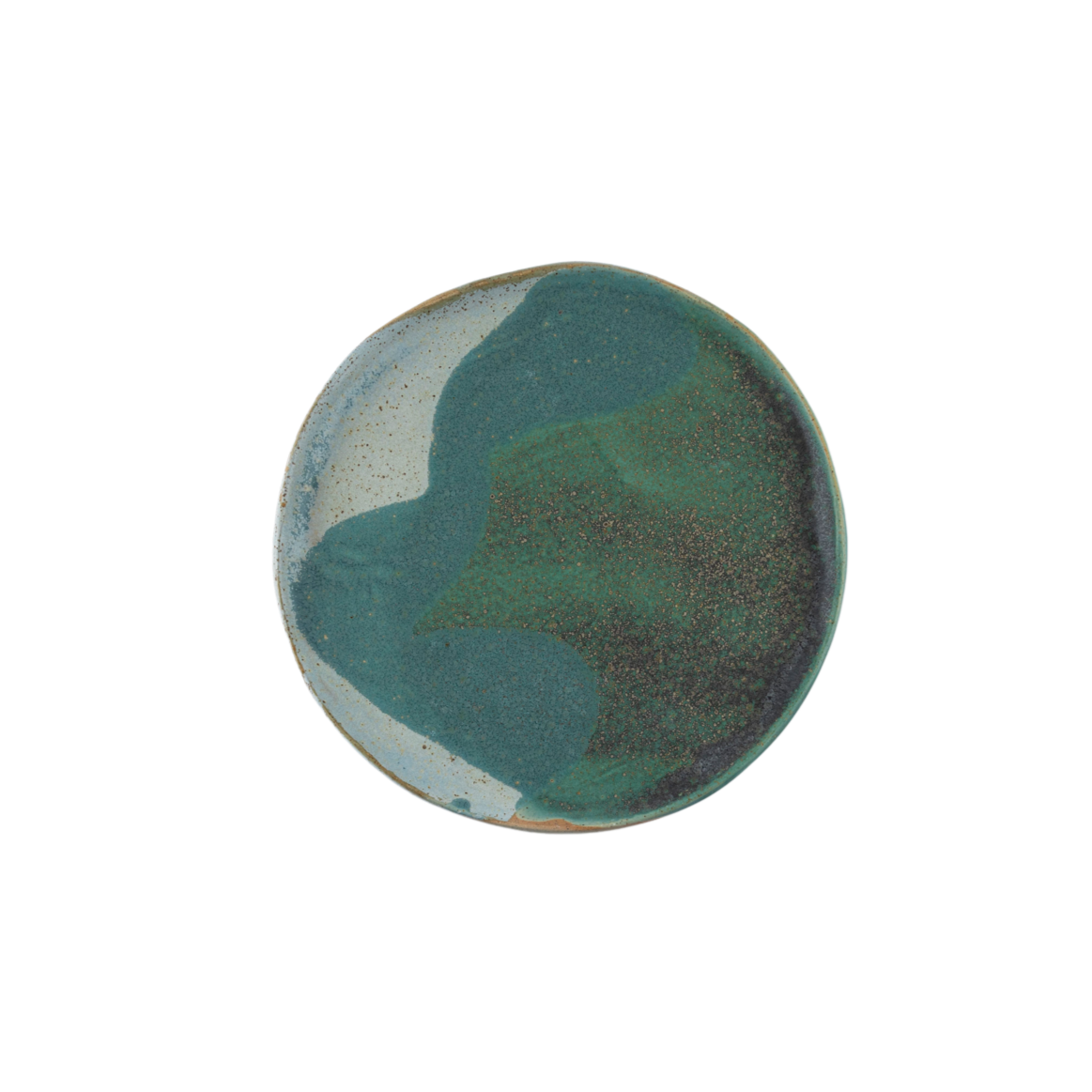 River Ceramics Side Plate Natural Green Blue Tones Design 1