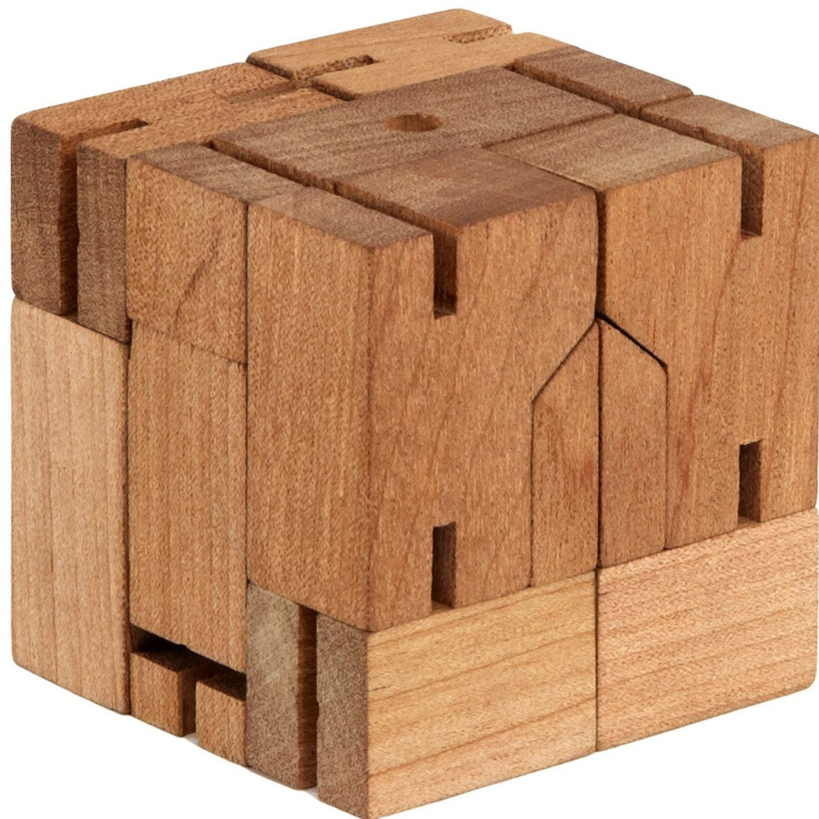 Cubebot Areaware Micro rouge- Robot articulé en bois | Memento Cubebot Areaware Micro rouge- Robot articulé en bois | Memento