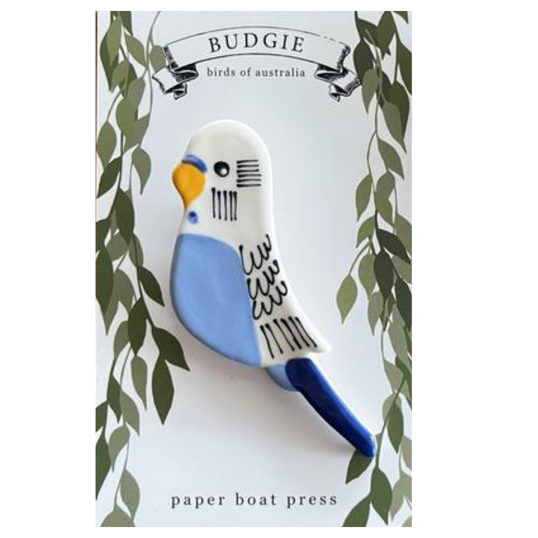 Blue Budgie Clay Magnet