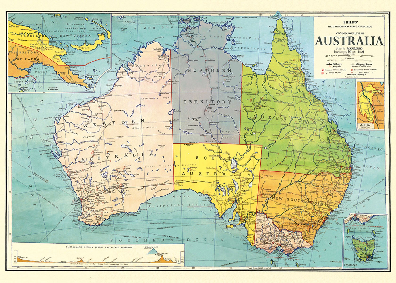 Image of colour poster showing map of Australia 