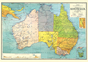 Image of colour poster showing map of Australia 