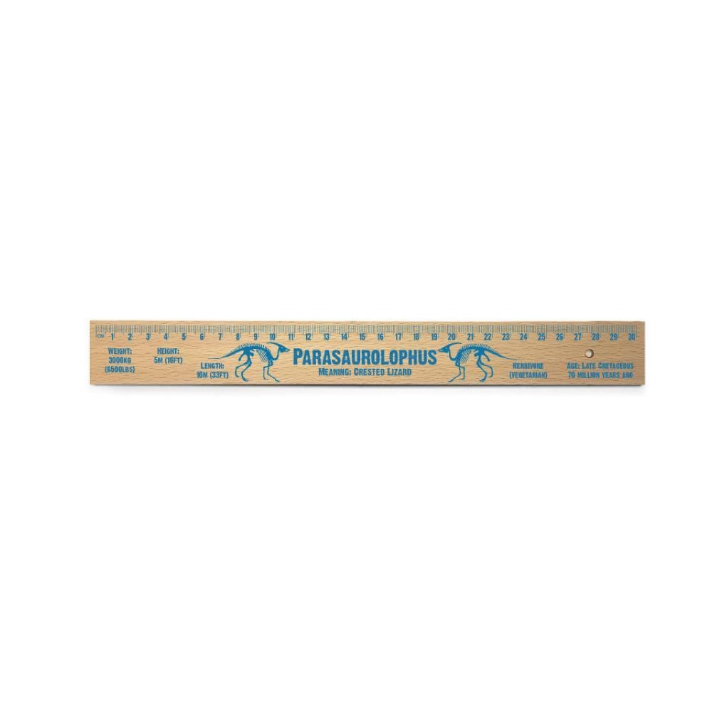Wooden Ruler: Parasaurolophus - 30cm