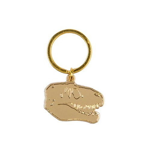 Gold Dinosaur Head Enamel Collectable Keyring - WA Museum Exclusive