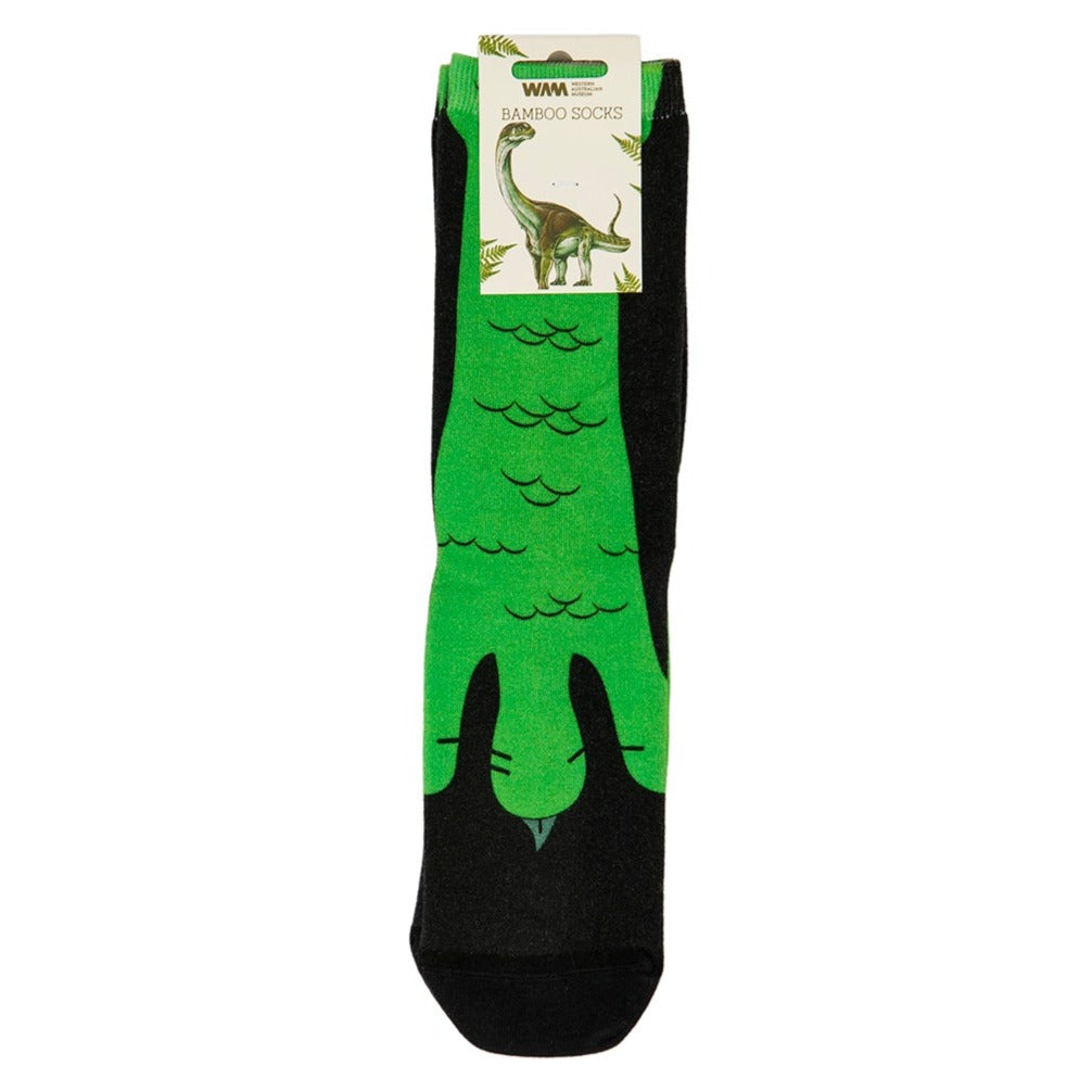 Dinosaur Feet Unisex Bamboo Socks: Dinosaurs of Patagonia: WA Museum Exclusive