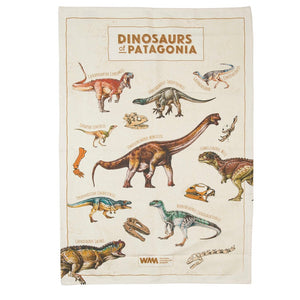 Patagonian Dinosaurs Tea Towel: Dinosaurs of Patagonia: WA Museum Exclusive