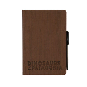 A5 Note Book with Hard Textured Dark Wood Grain Finish: Dinosaurs Of Patagonia: WA Museum Exclusive